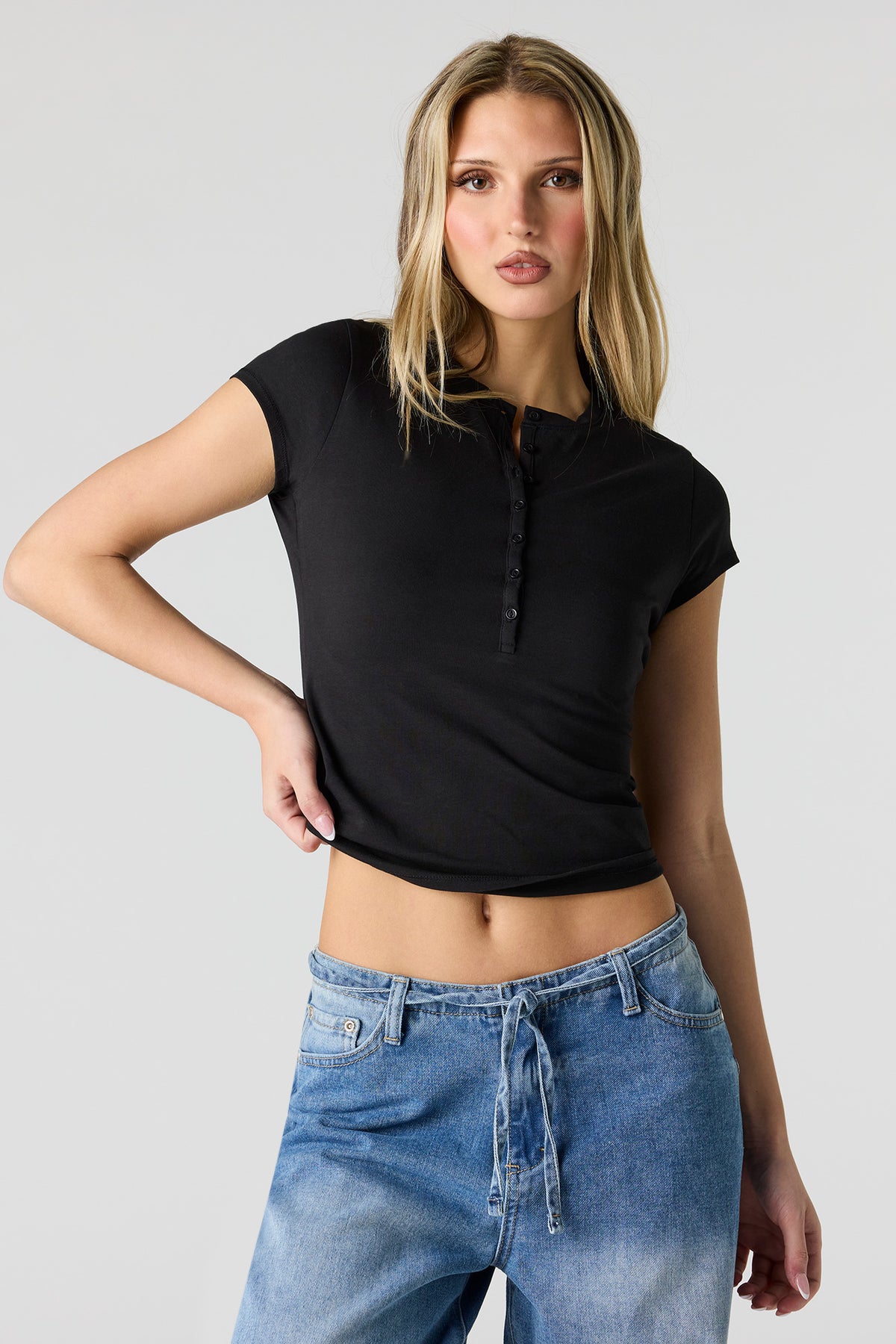 Classic Henley T-Shirt - Black