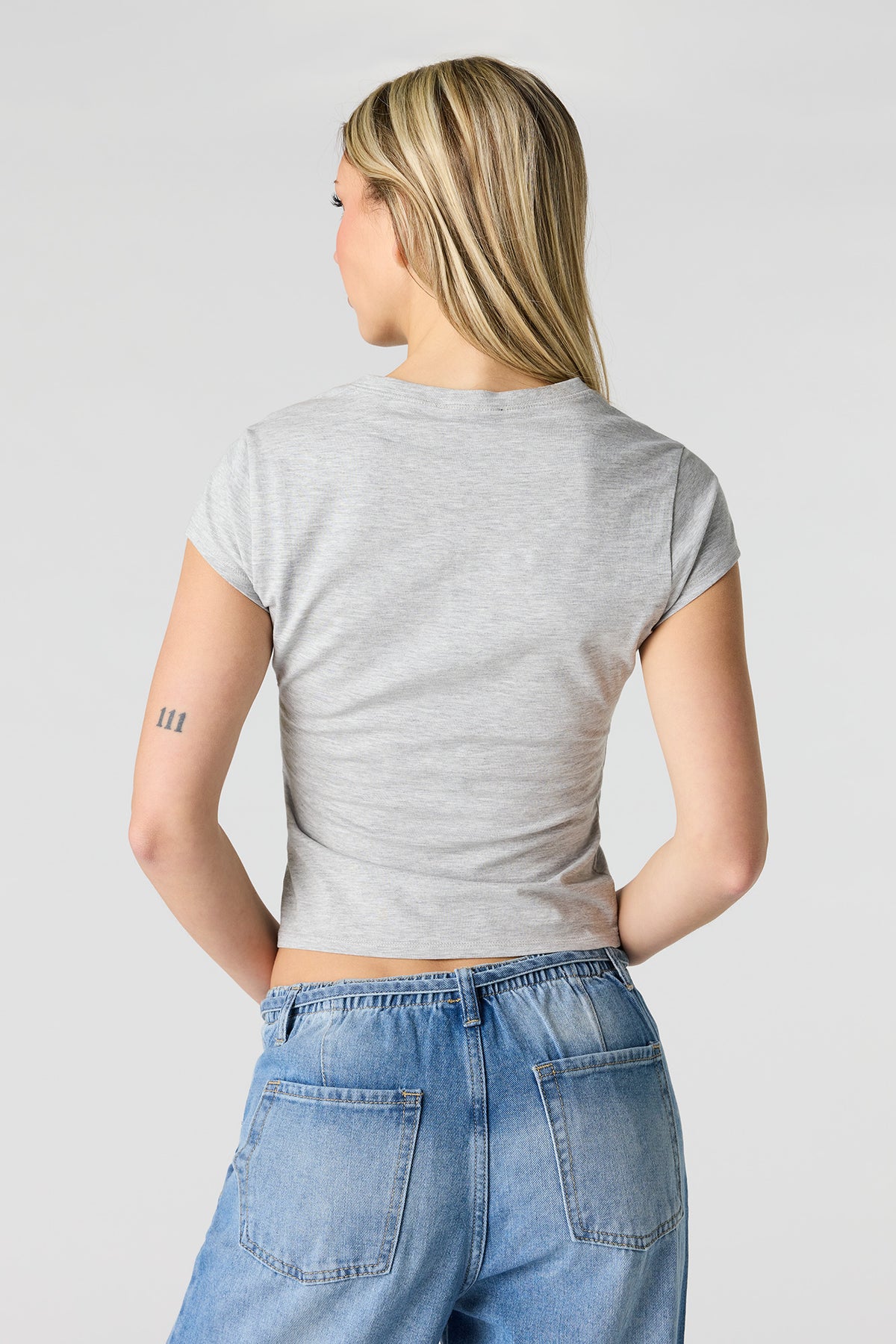 Alt View 2. Classic Henley T-Shirt - Heather Grey