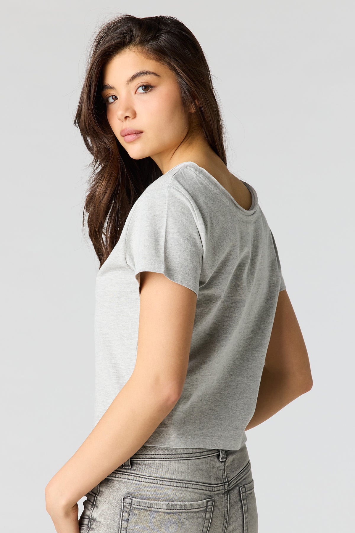 Alt View 2. Luxe Heavy Cotton Boxy T-Shirt - Heather Grey