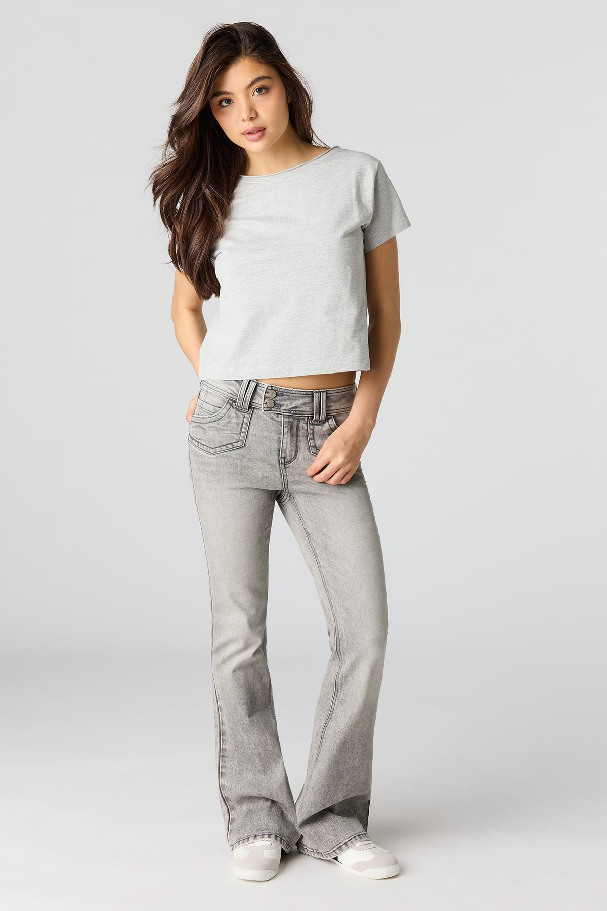 Alt View 3. Luxe Heavy Cotton Boxy T-Shirt - Heather Grey