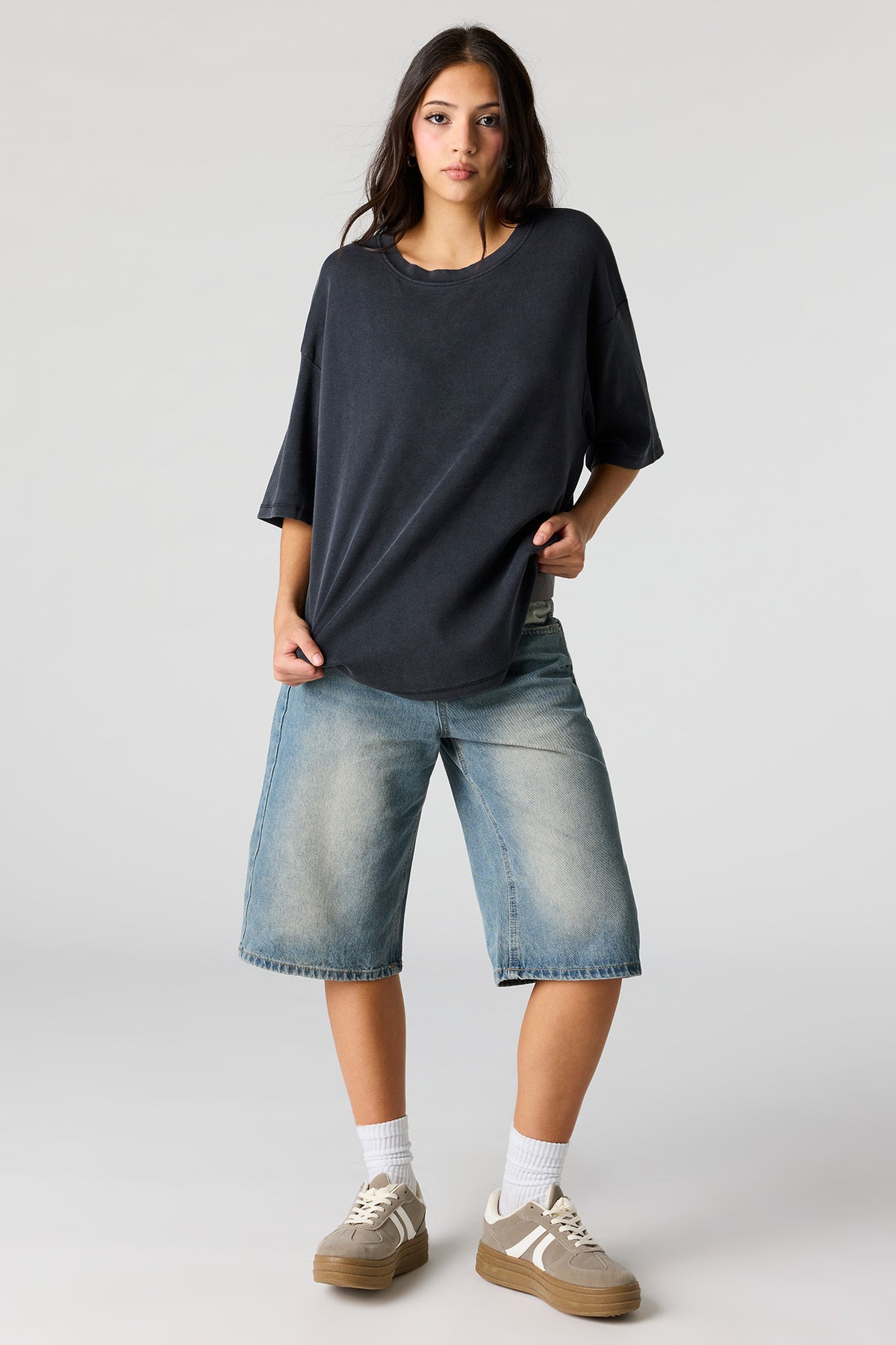 Vue alternative 3. T-shirt surdimensionné carré en coton lourd de luxe