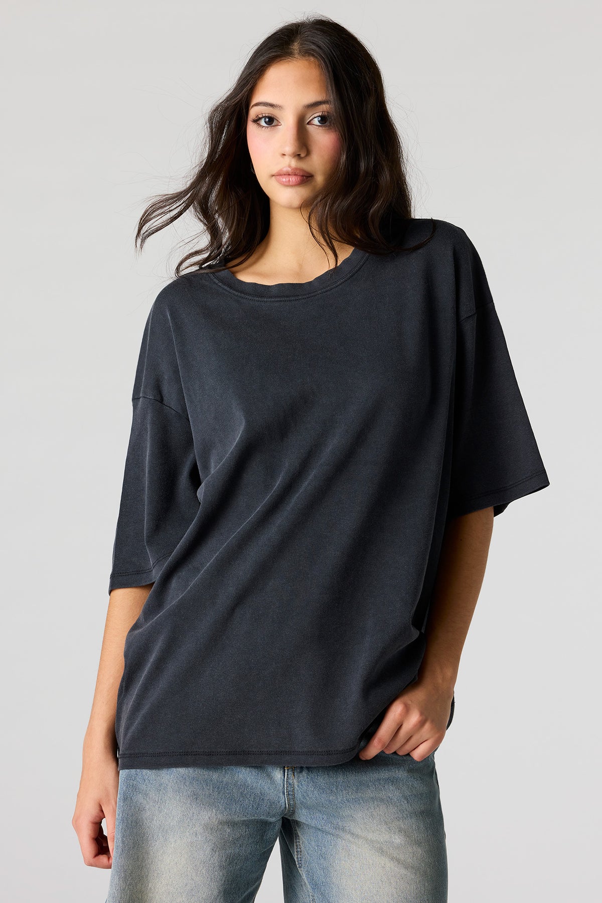 T-shirt surdimensionné carré en coton lourd de luxe