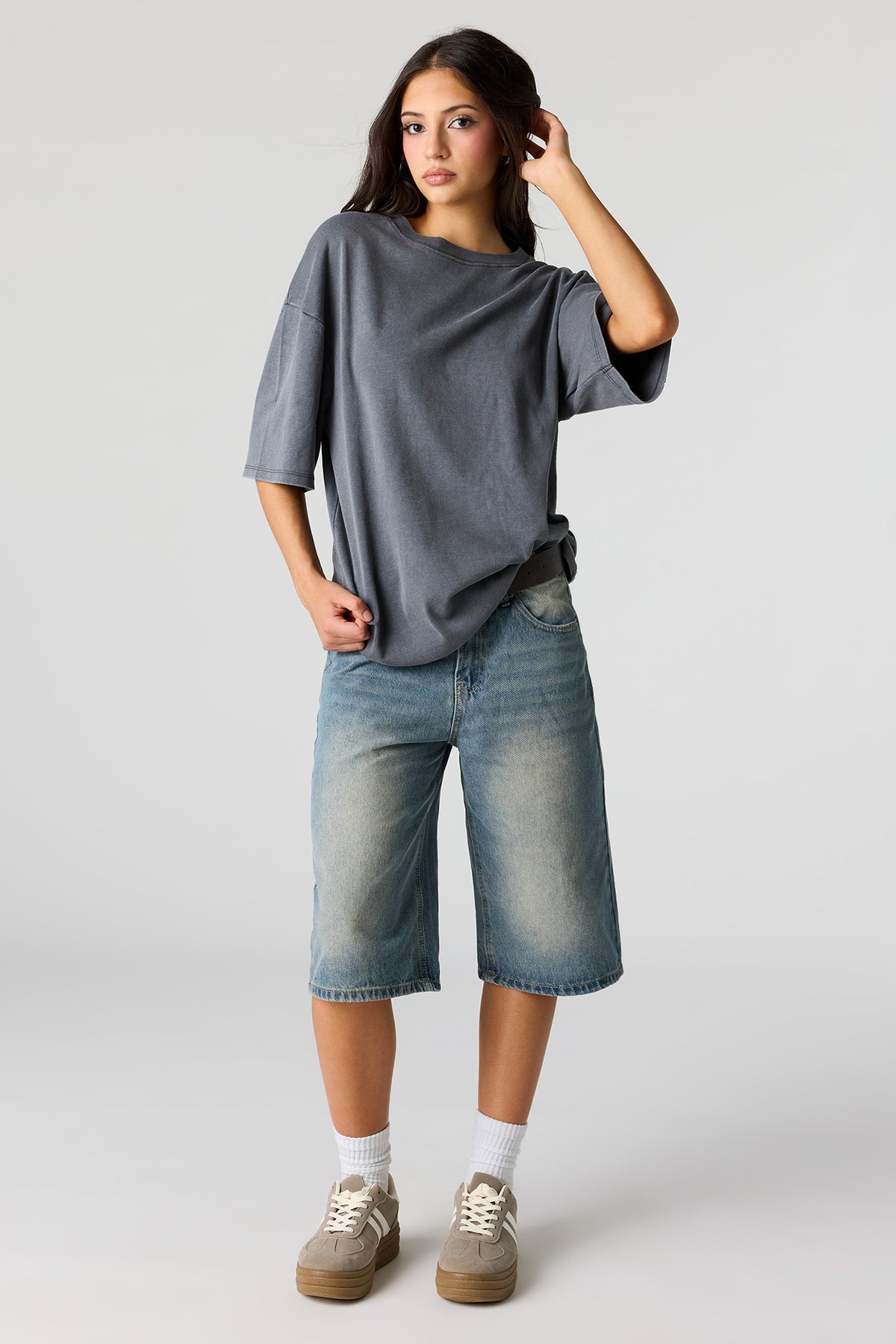 Vue alternative 3. T-shirt surdimensionné carré en coton lourd de luxe