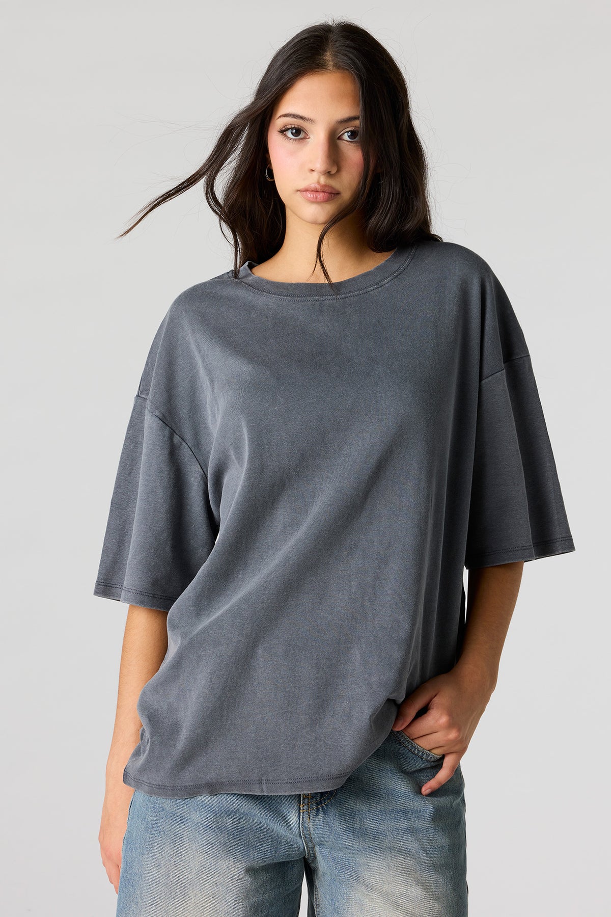 T-shirt surdimensionné carré en coton lourd de luxe