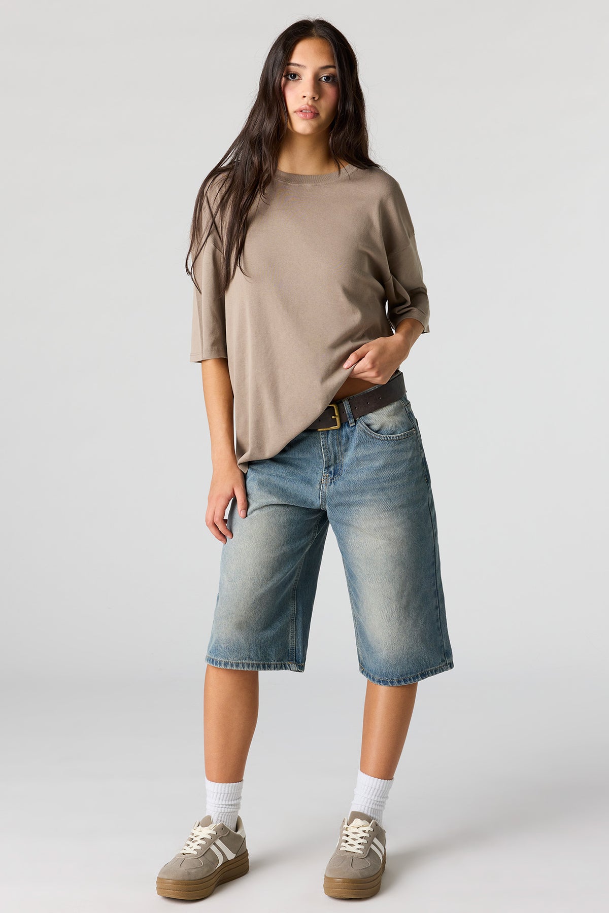 Vue alternative 3. T-shirt surdimensionné carré en coton lourd de luxe