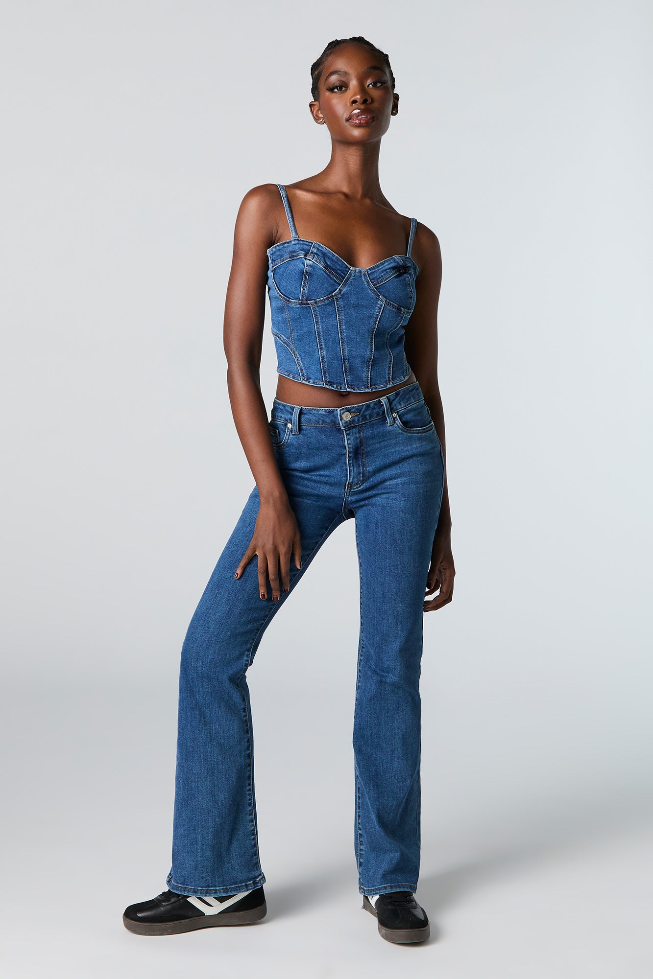 Débardeur corset en denim