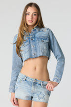 Ripped Cropped Denim Jacket