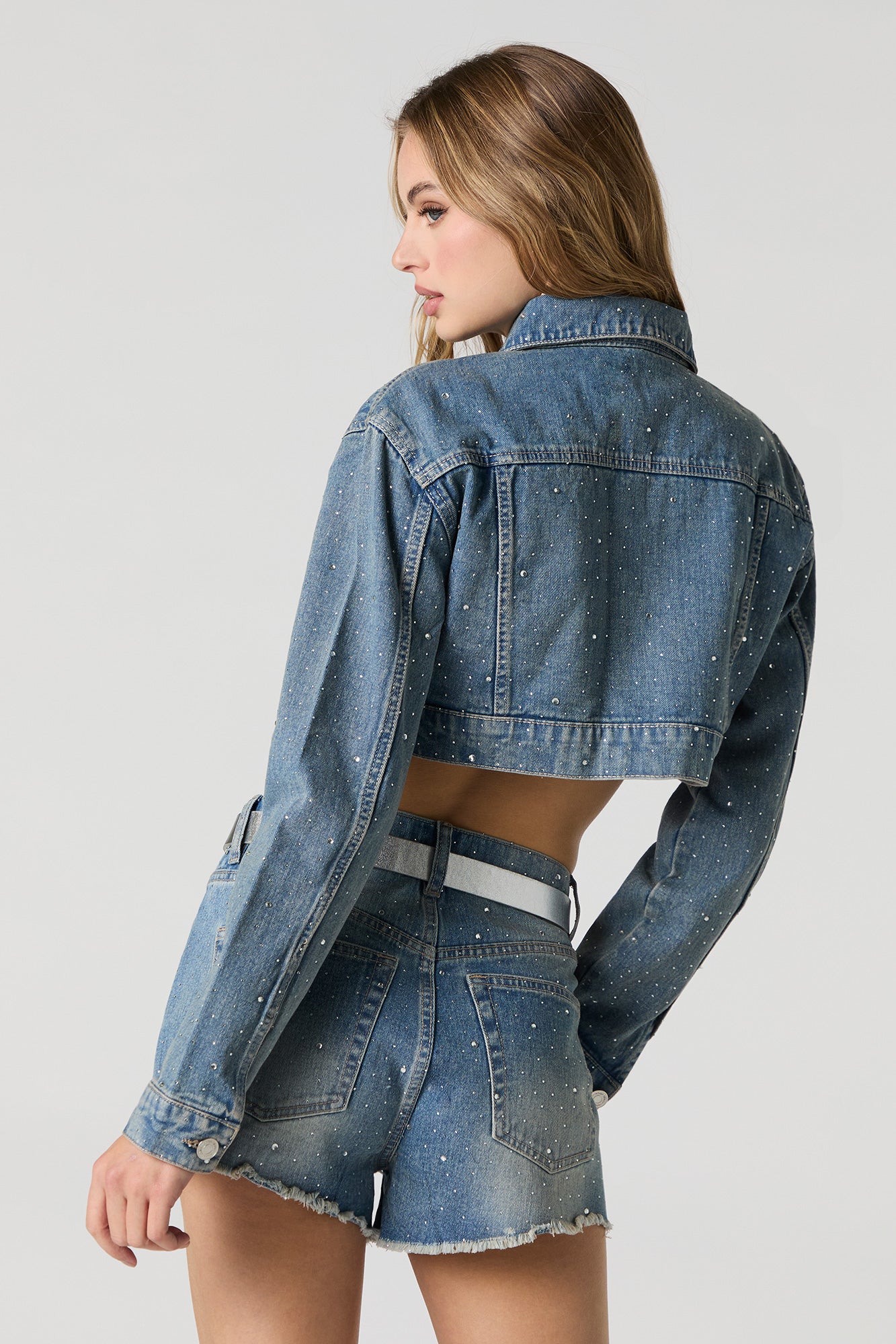 Rhinestone Denim Trucker Jacket – Urban Planet