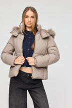 Blouson bouffant avec liséré de similifourrure