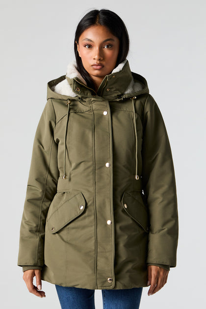 Faux Fur Lined Hooded Parka Urban Planet