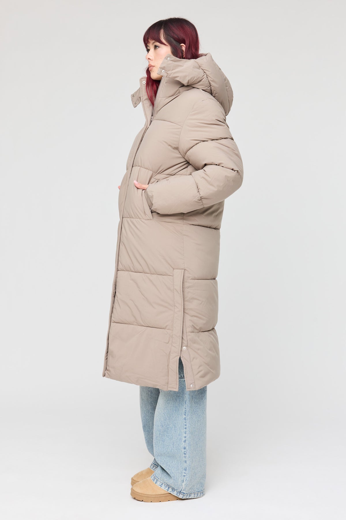 Alt View 2. All Day Maxi Puffer Jacket - Taupe