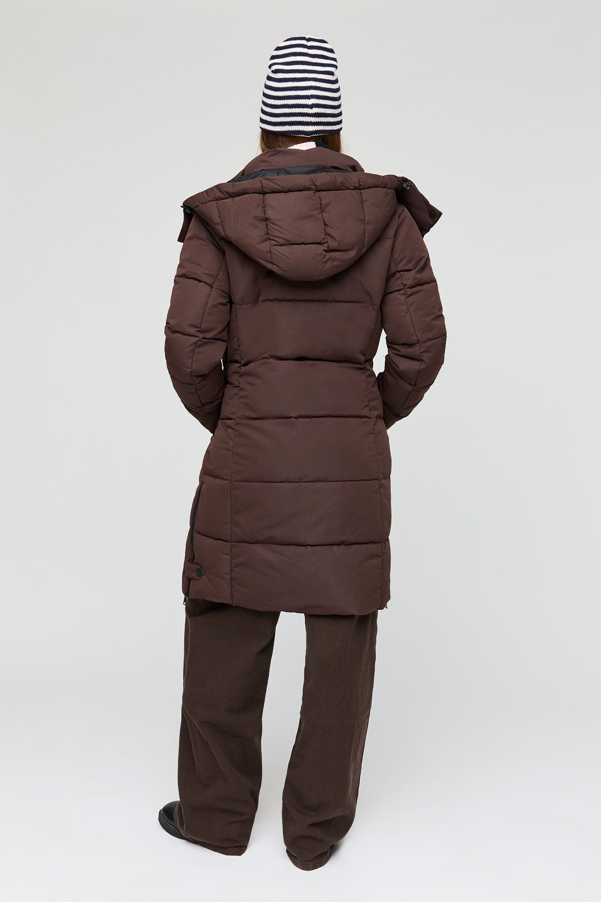 Alt View 3. City Midi Puffer Jacket - Brown