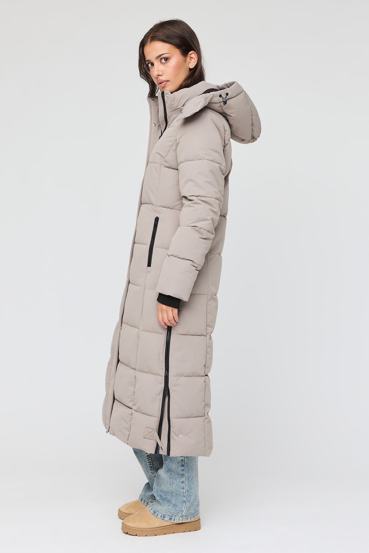 Alt View 2. City Maxi Puffer - Taupe
