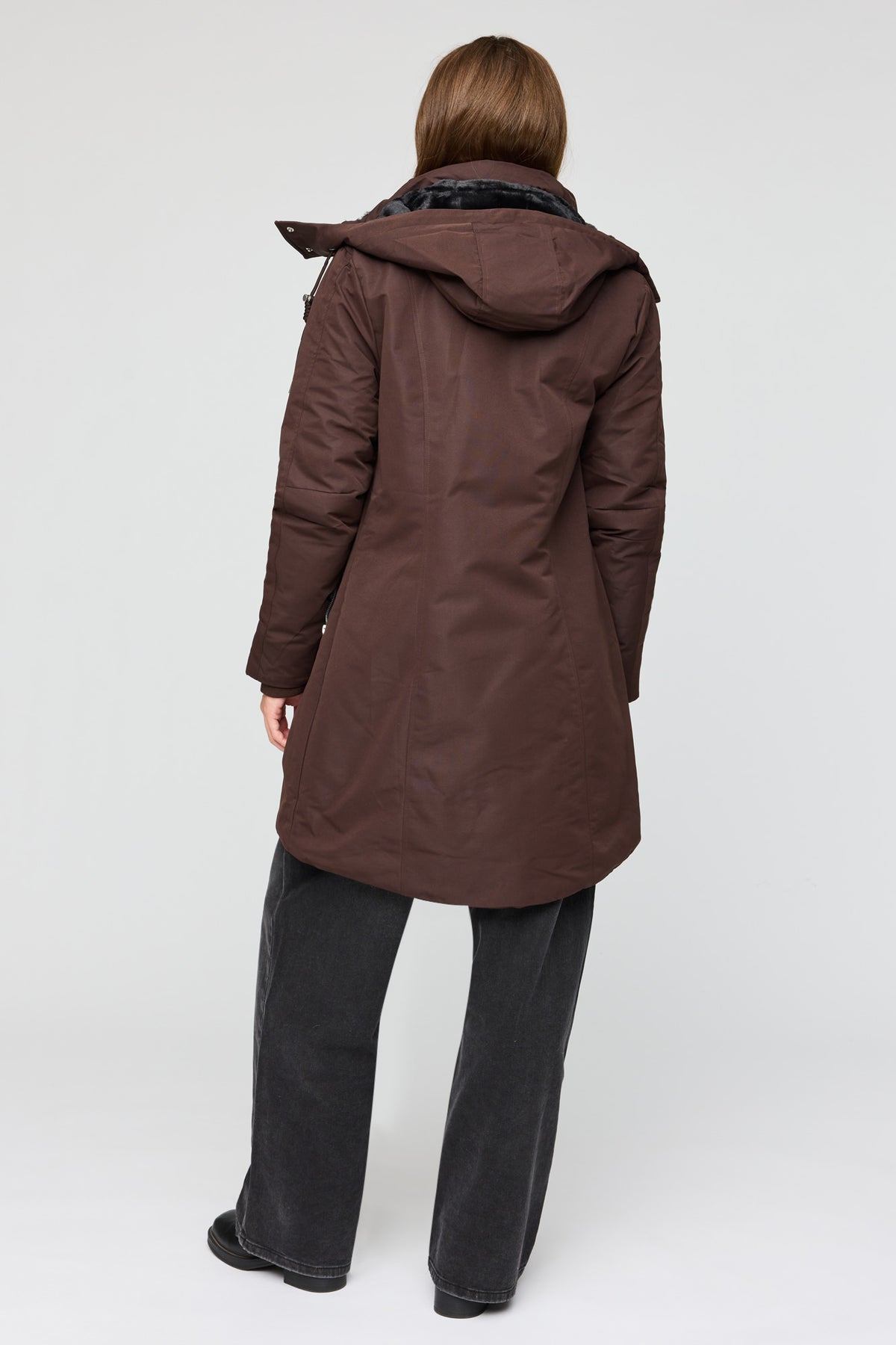 Vue alternative 3. Parka midi doublé de similifourrure