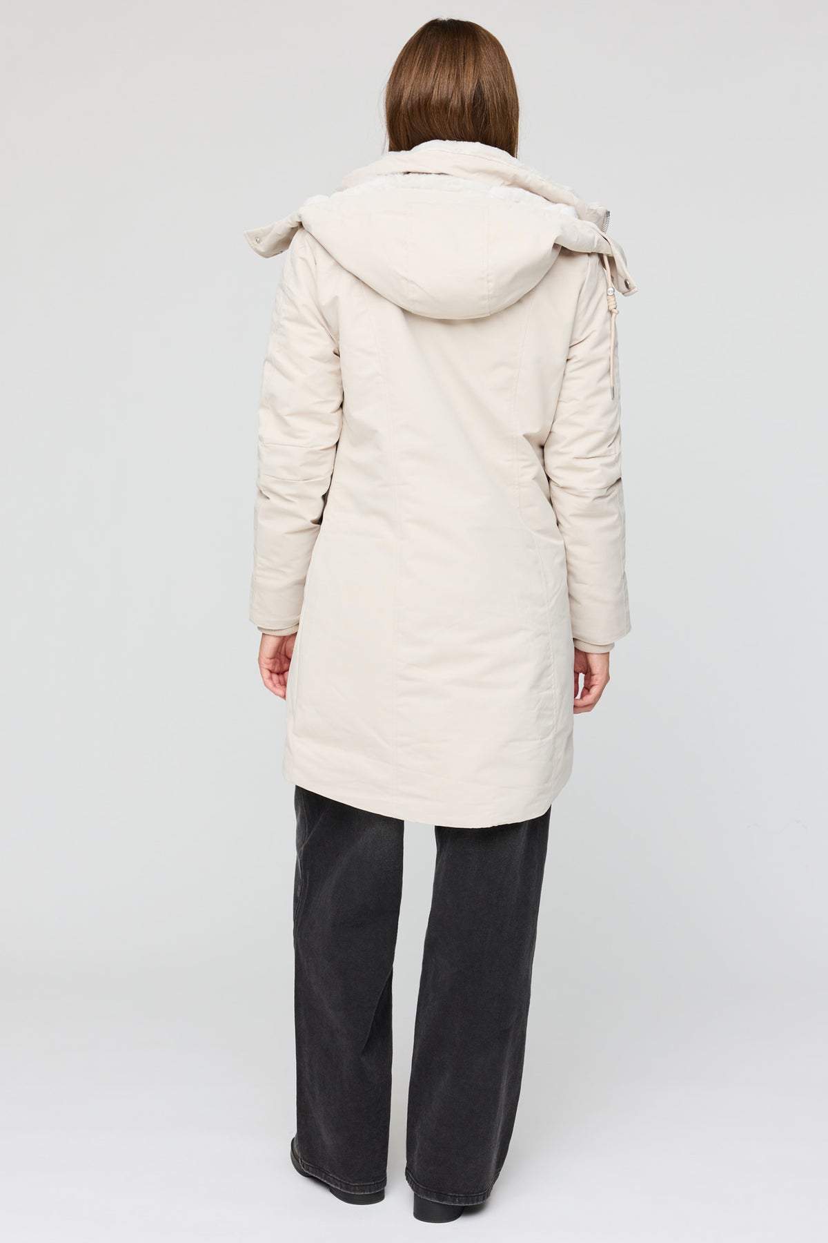 Vue alternative 3. Parka midi doublé de similifourrure