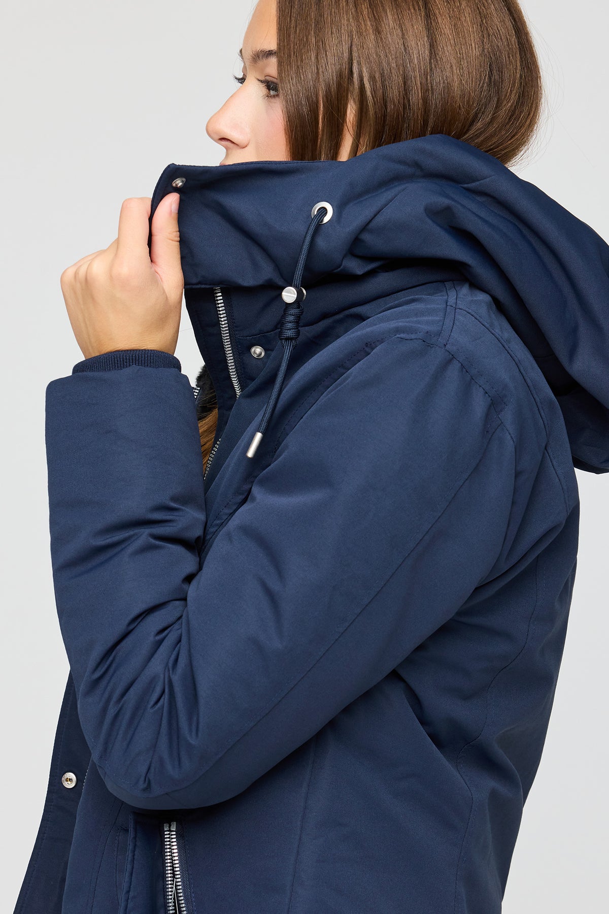 Vue alternative 4. Parka midi doublé de similifourrure