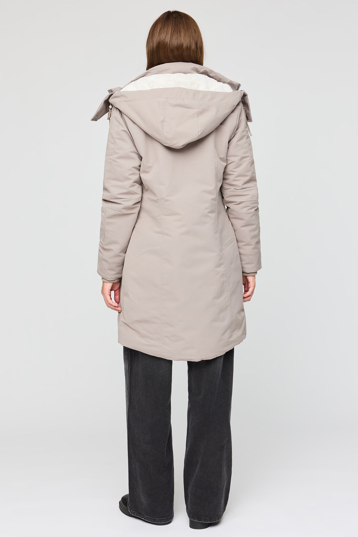 Vue alternative 3. Parka midi doublé de similifourrure