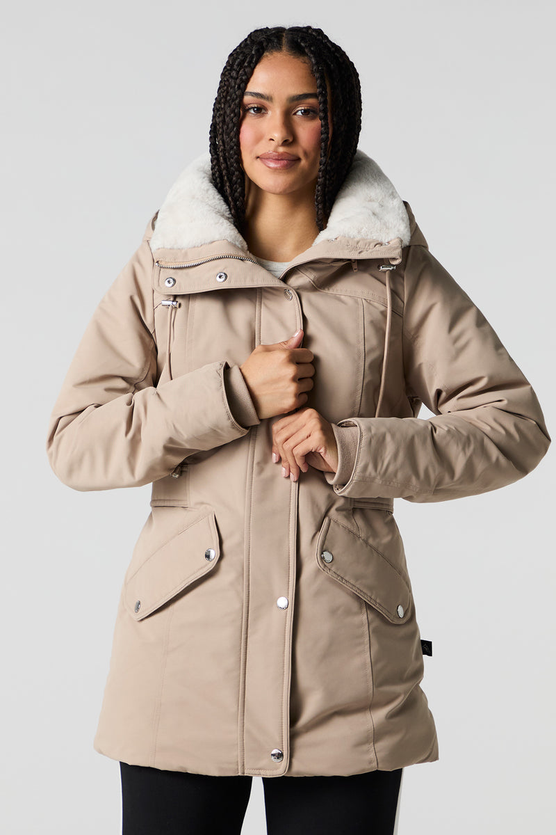 Faux Fur Lined Hooded Parka