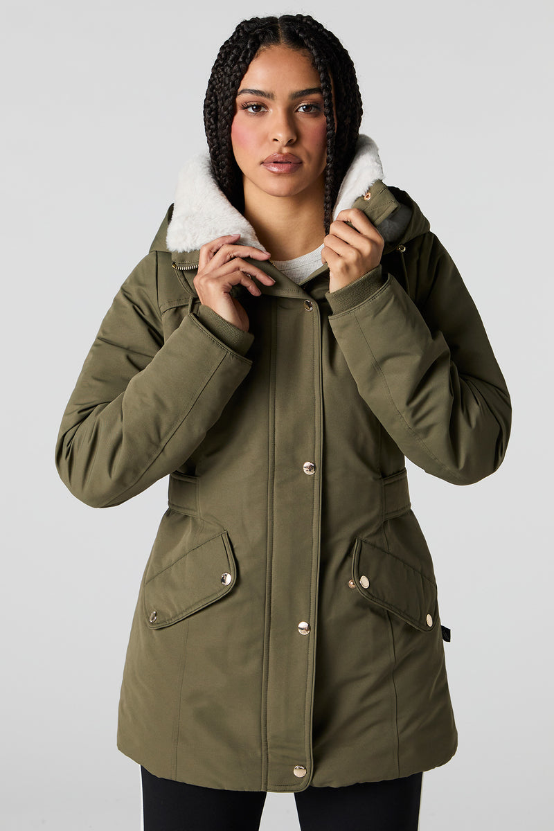 Faux Fur Lined Hooded Parka