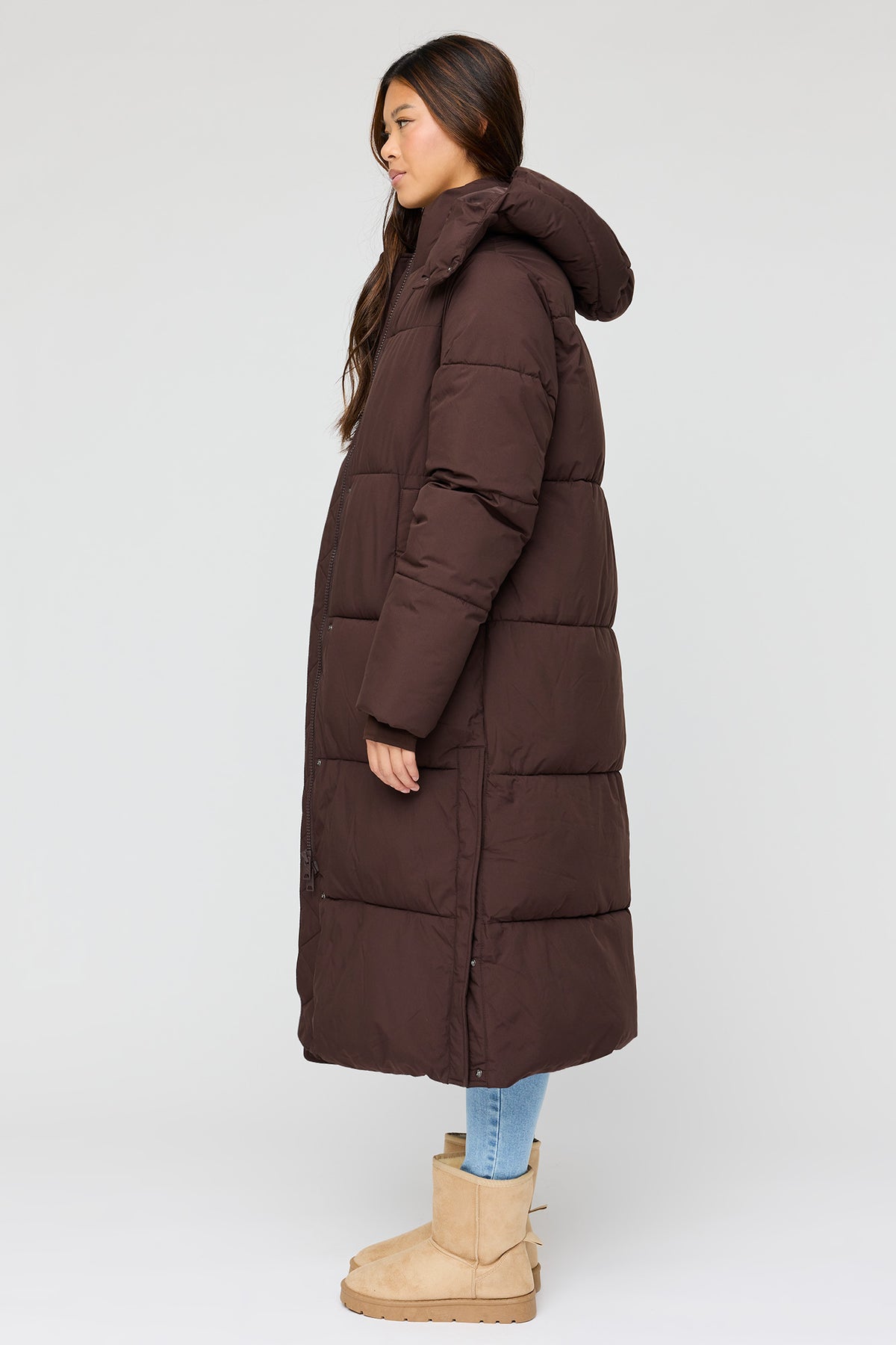 Alt View 2. All Day Maxi Puffer Jacket - Brown