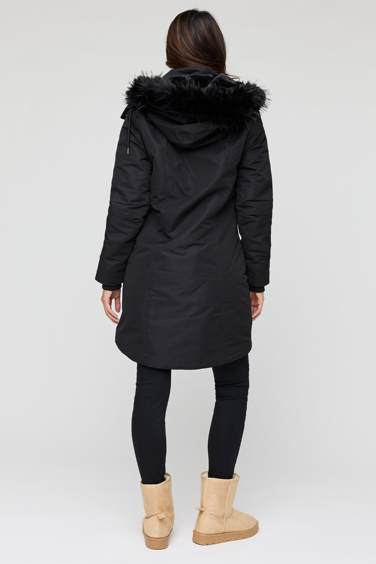Vue alternative 3. Parka midi doublée de similifourrure
