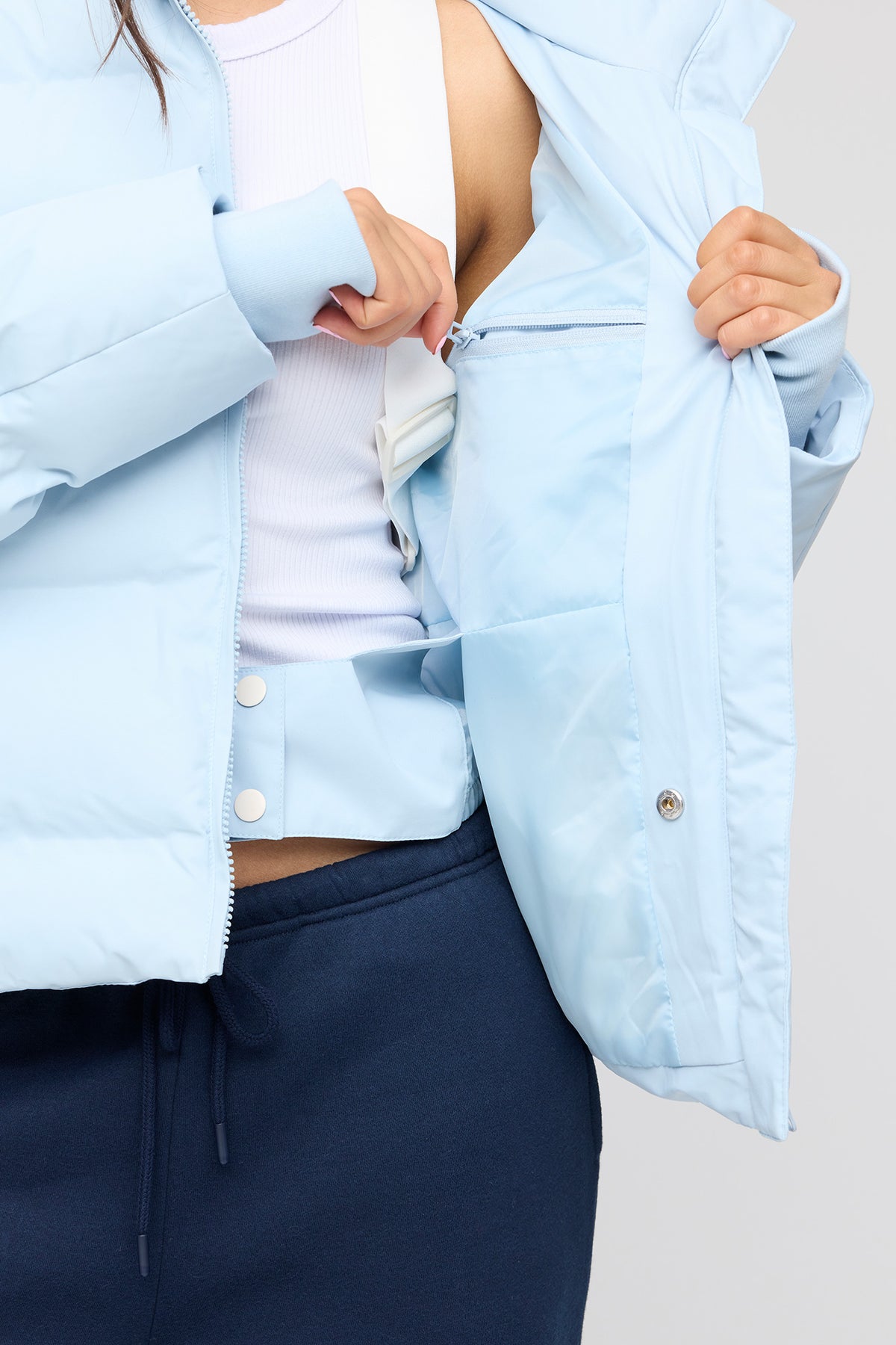 Alt View 4. Seamless Ski Puffer Jacket - Blue