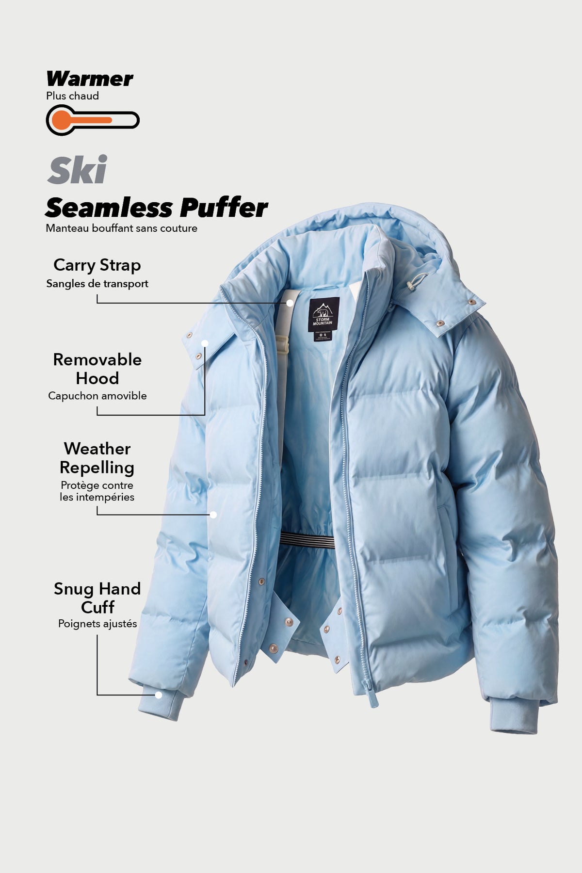 Alt View 5. Seamless Ski Puffer Jacket - Off White