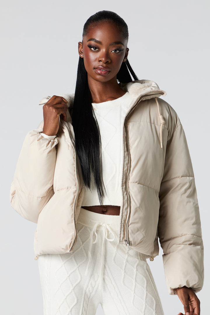 Faux-Fur Lined Puffer Jacket