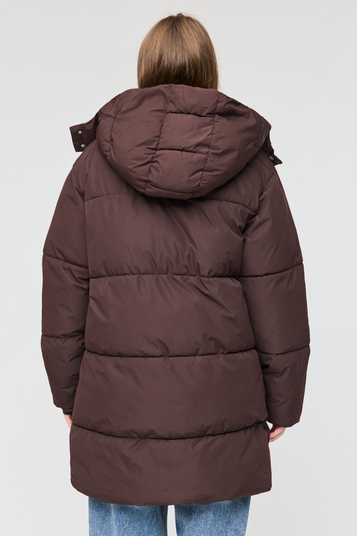 Alt View 2. All Day Midi Puffer Jacket - Brown