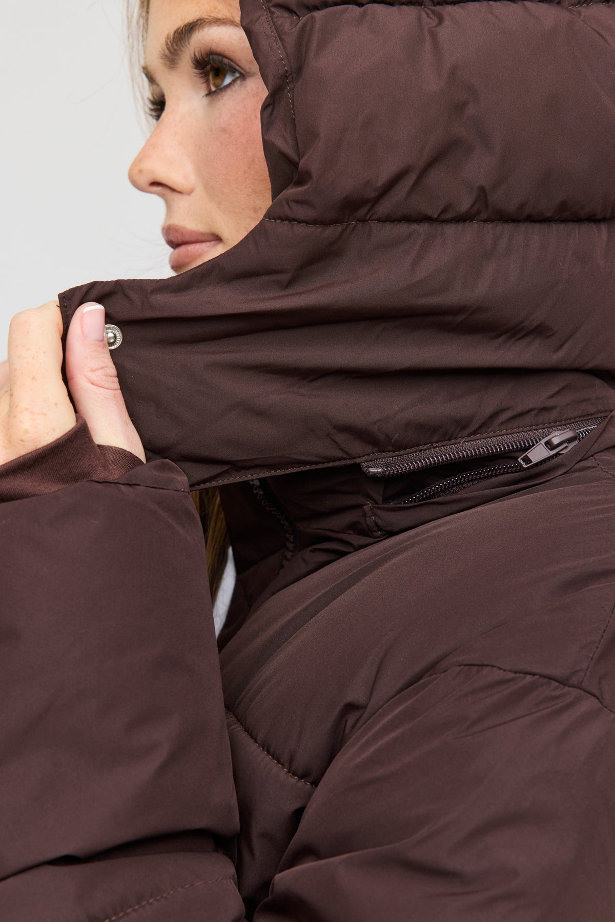 Alt View 4. All Day Midi Puffer Jacket - Brown