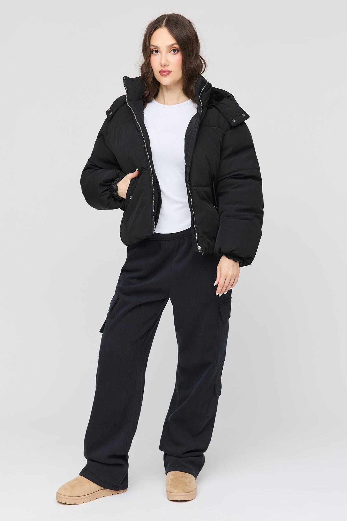 Vue alternative 3. Blouson bouffant Cozy Lux court doublé de similifourrure