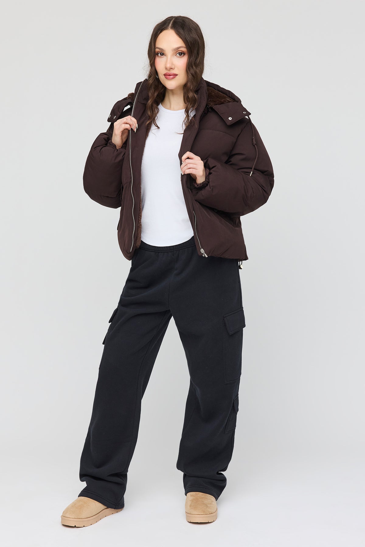 Vue alternative 3. Blouson bouffant Cozy Lux court doublé de similifourrure