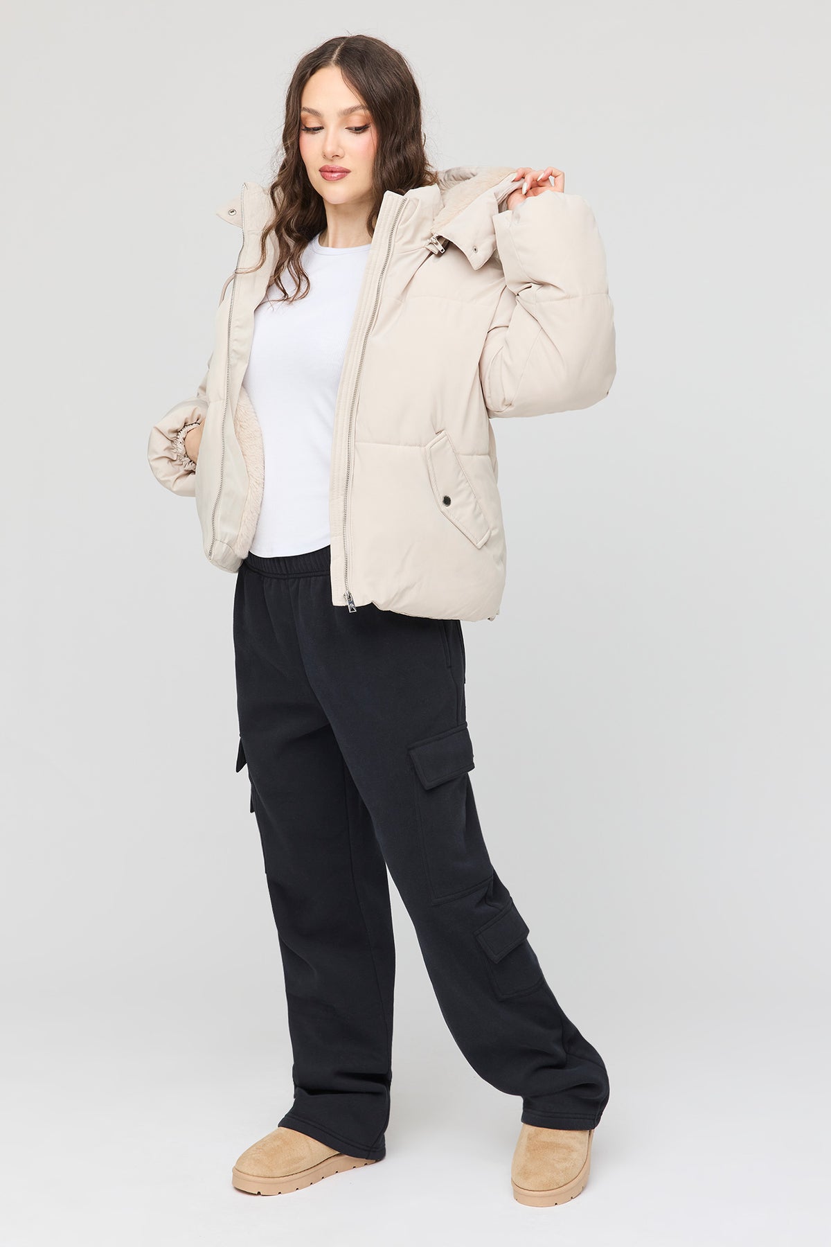 Vue alternative 3. Blouson bouffant Cozy Lux court doublé de similifourrure