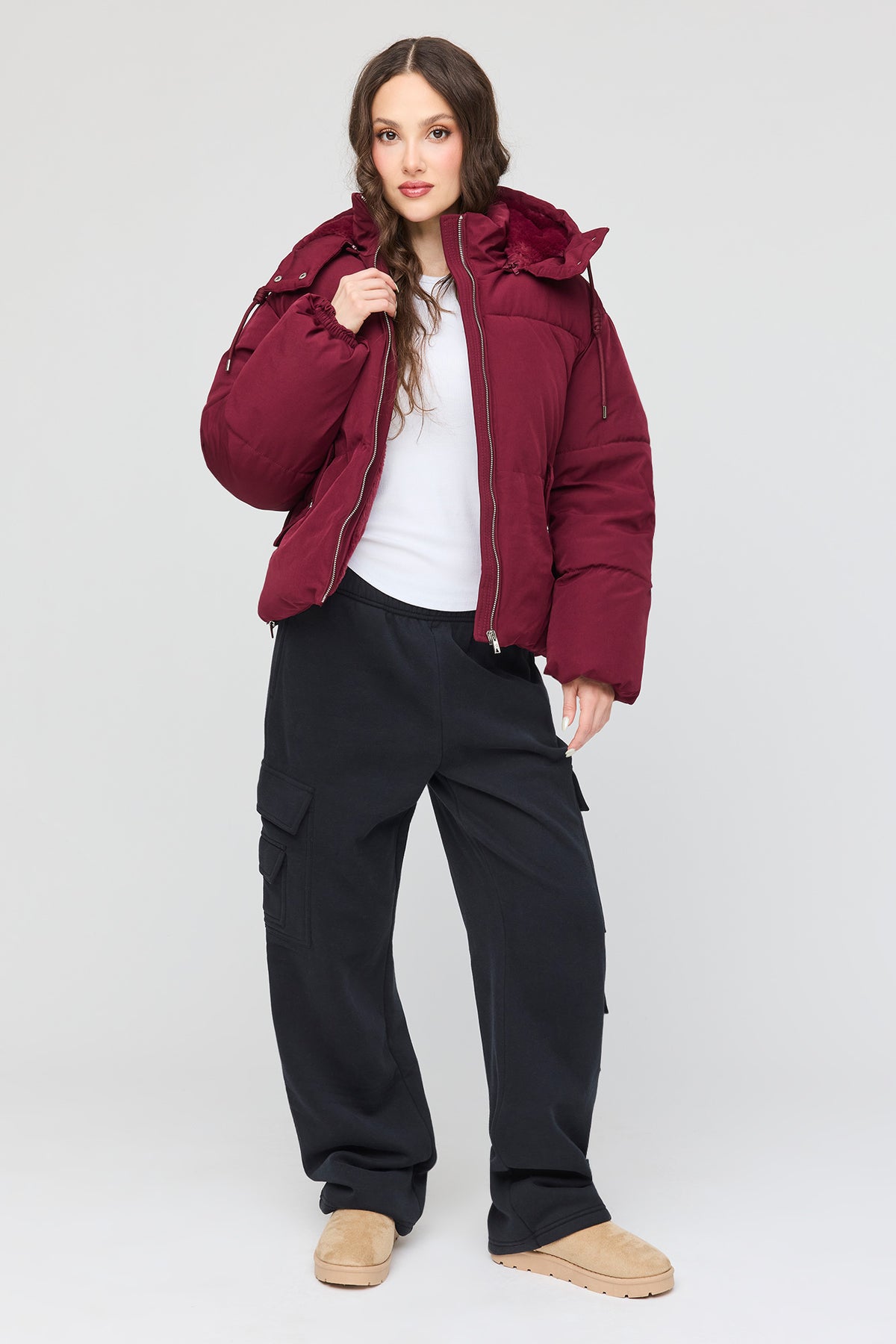 Vue alternative 3. Blouson bouffant Cozy Lux court doublé de similifourrure