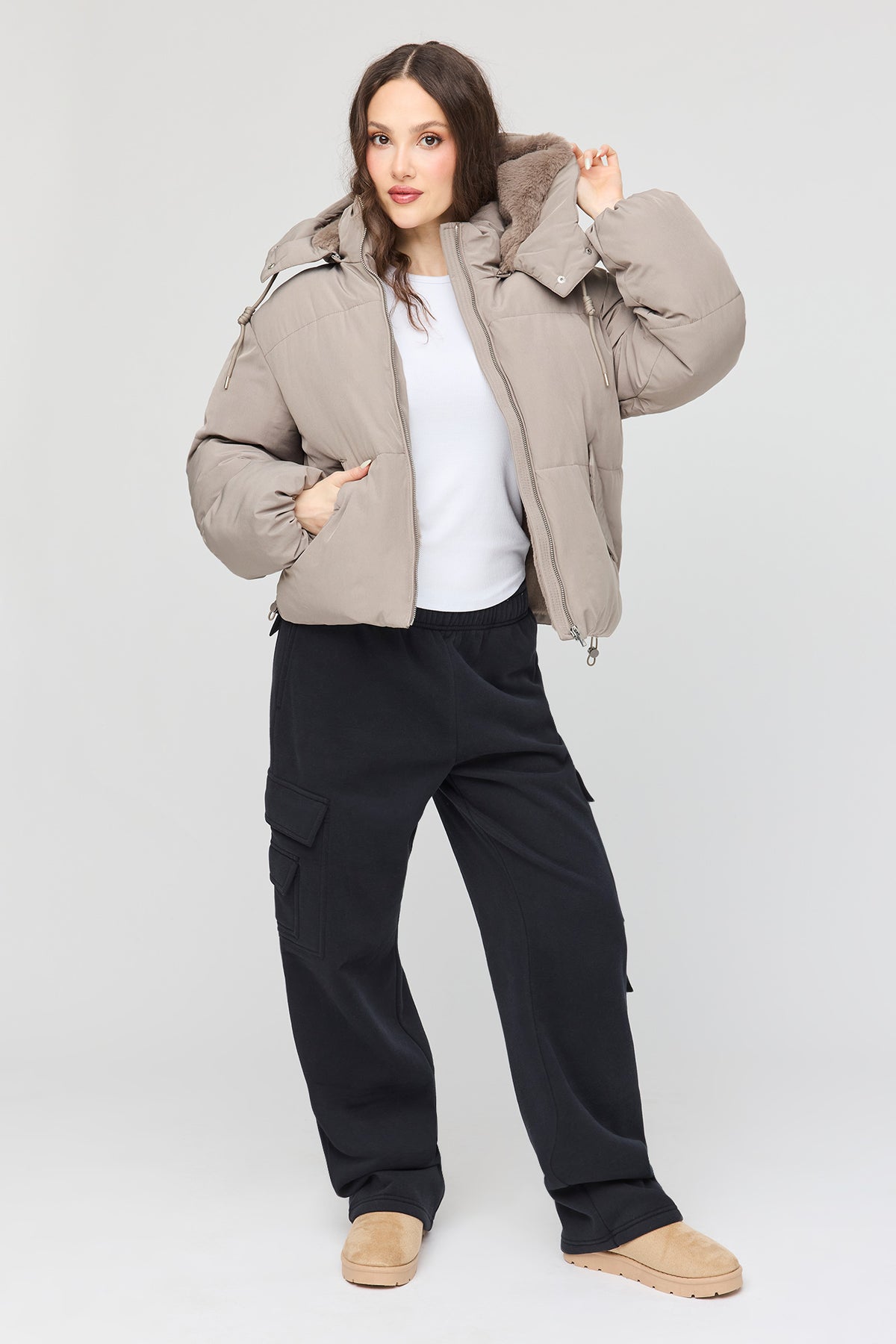 Vue alternative 3. Blouson bouffant Cozy Lux court doublé de similifourrure