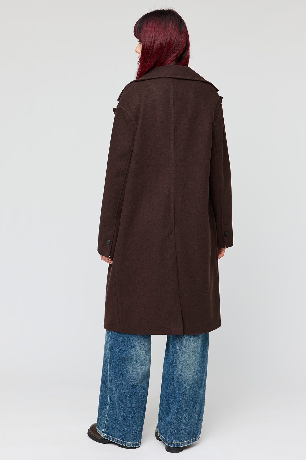 Alt View 3. Buttoned Midi Coat - Brown
