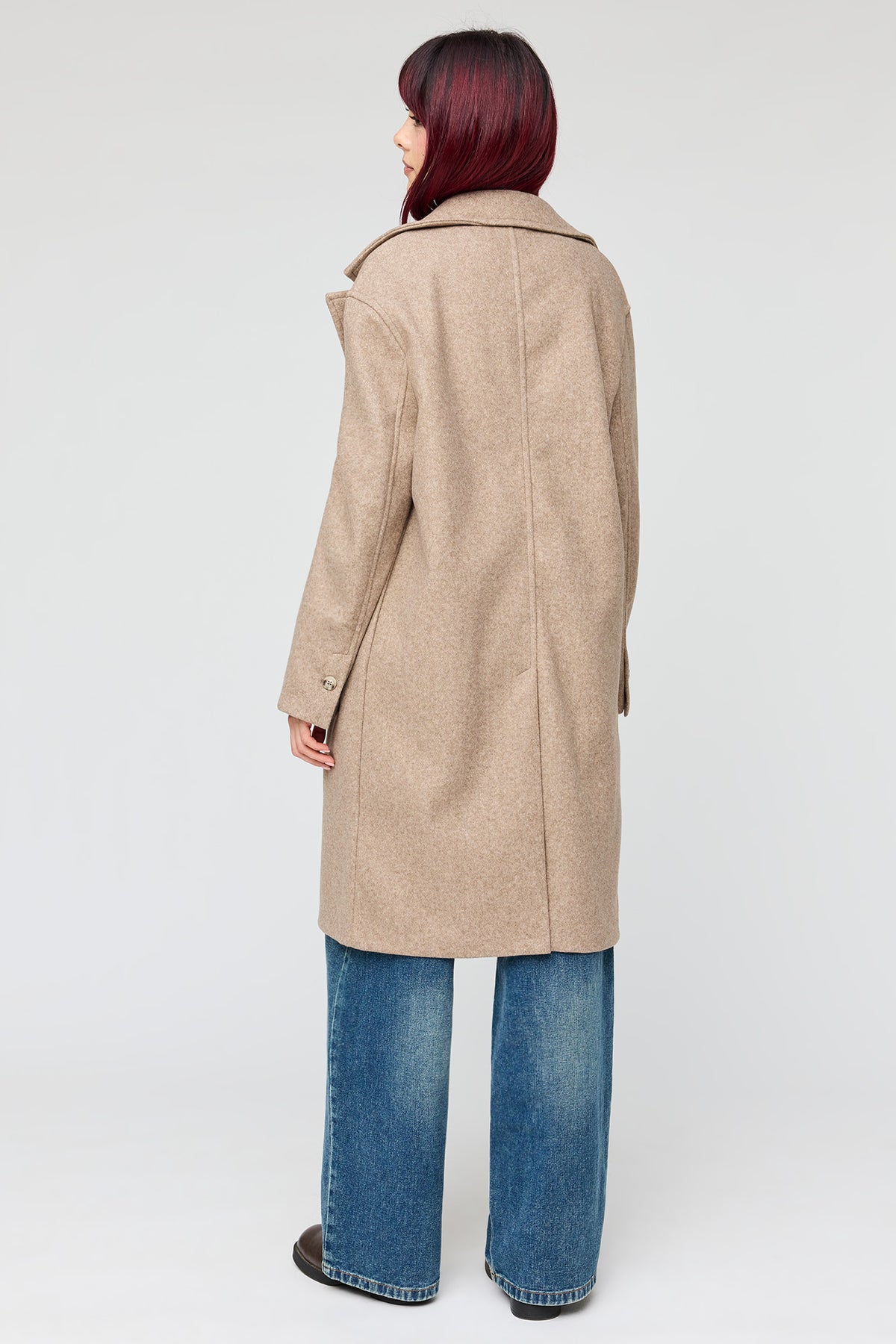 Alt View 3. Buttoned Midi Coat - Tan
