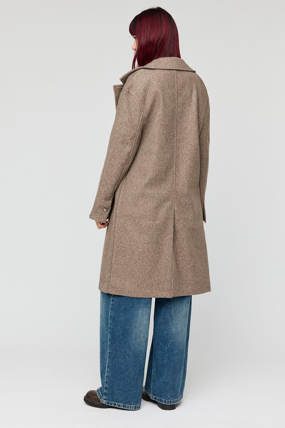 Alt View 3. Buttoned Midi Coat - Taupe