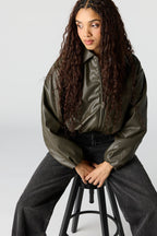 Blouson aviateur en similicuir