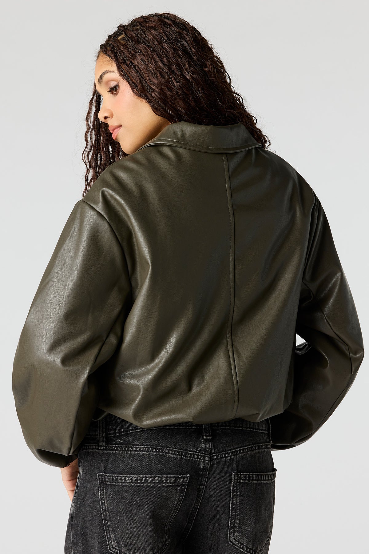 Vue alternative 2. Blouson aviateur en similicuir