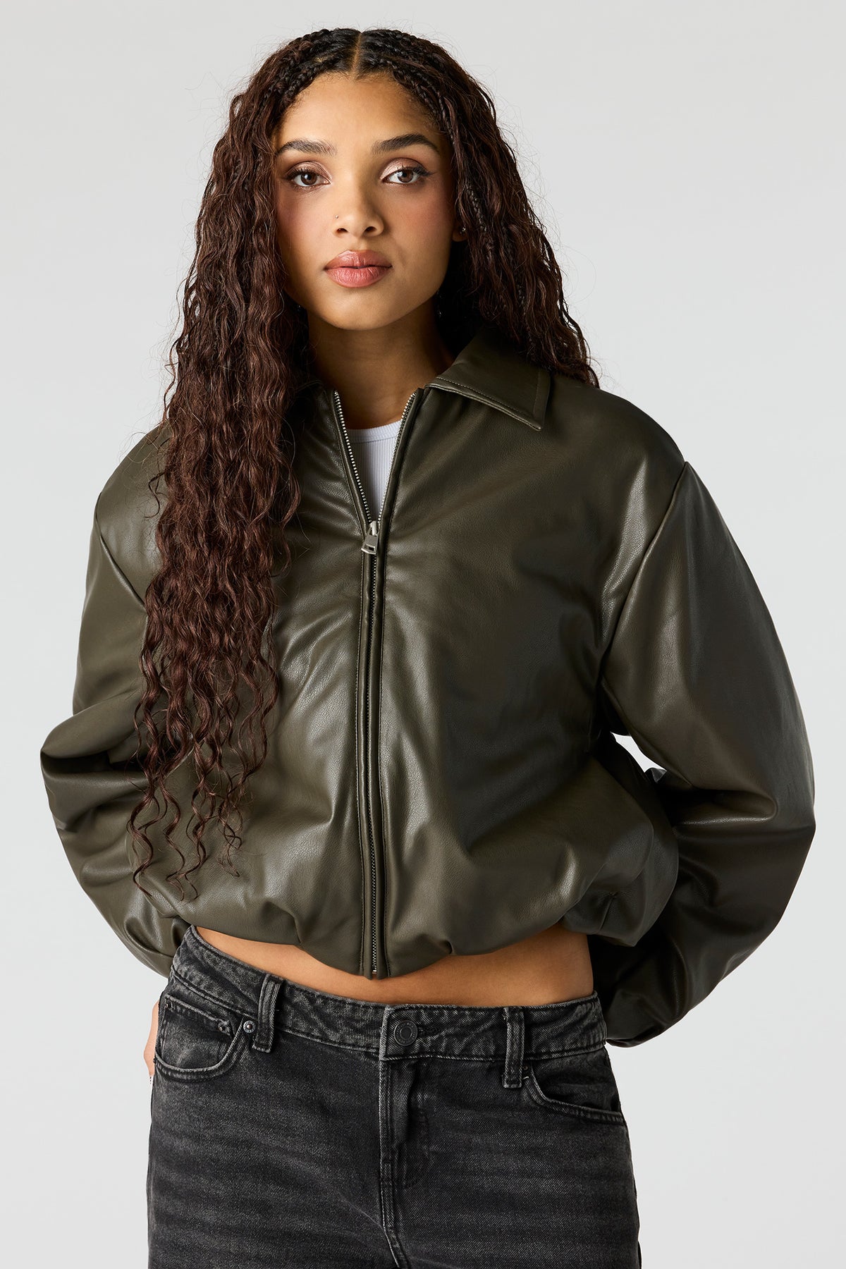 Vue alternative 5. Blouson aviateur en similicuir
