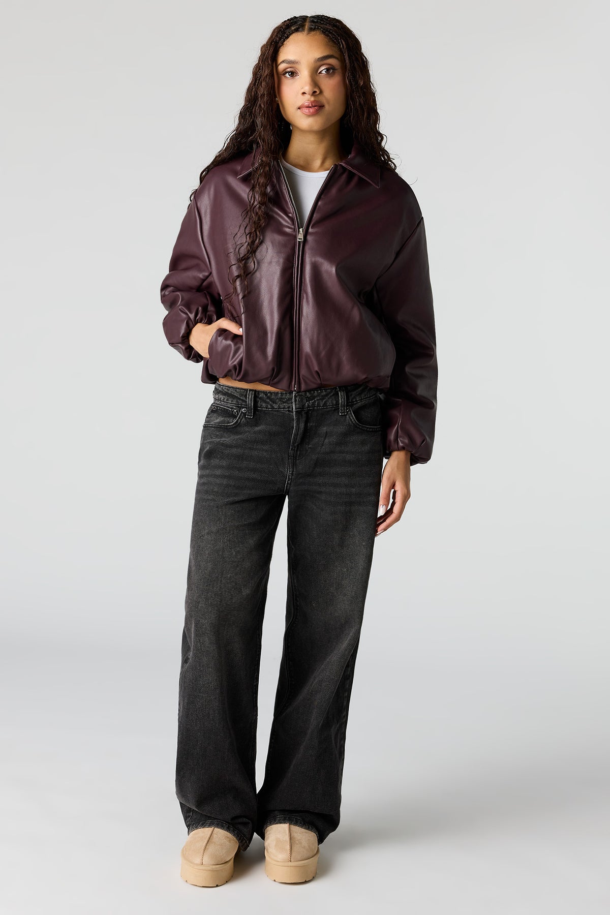 Vue alternative 3. Blouson aviateur en similicuir