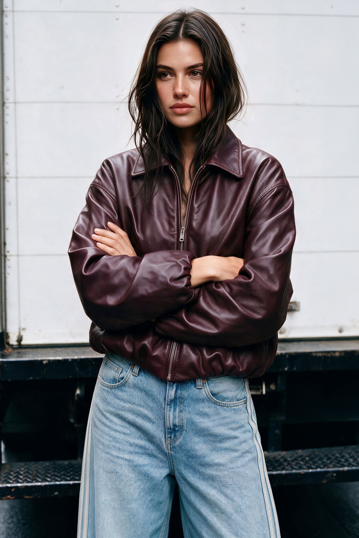 Blouson aviateur en similicuir