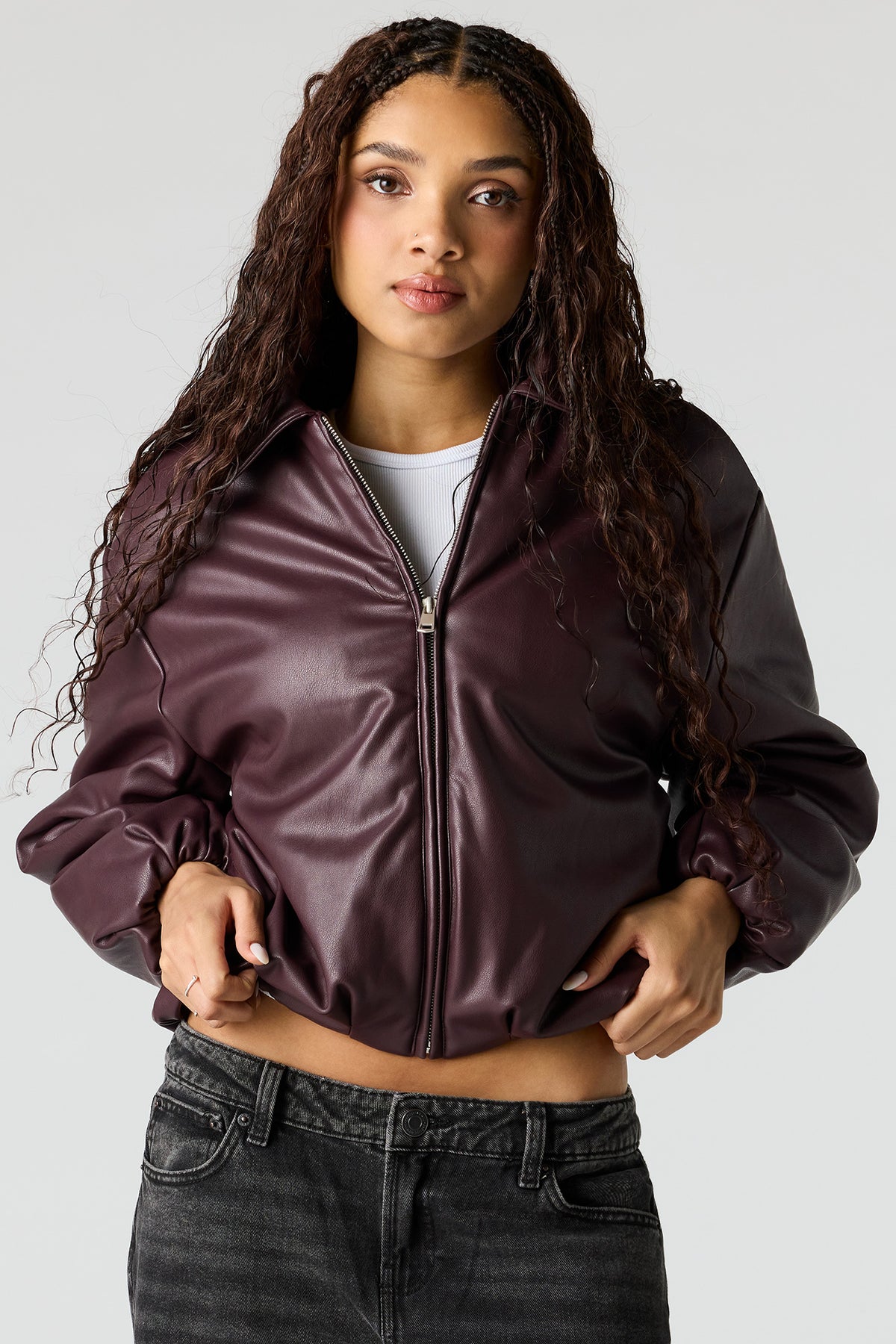 Blouson aviateur en similicuir