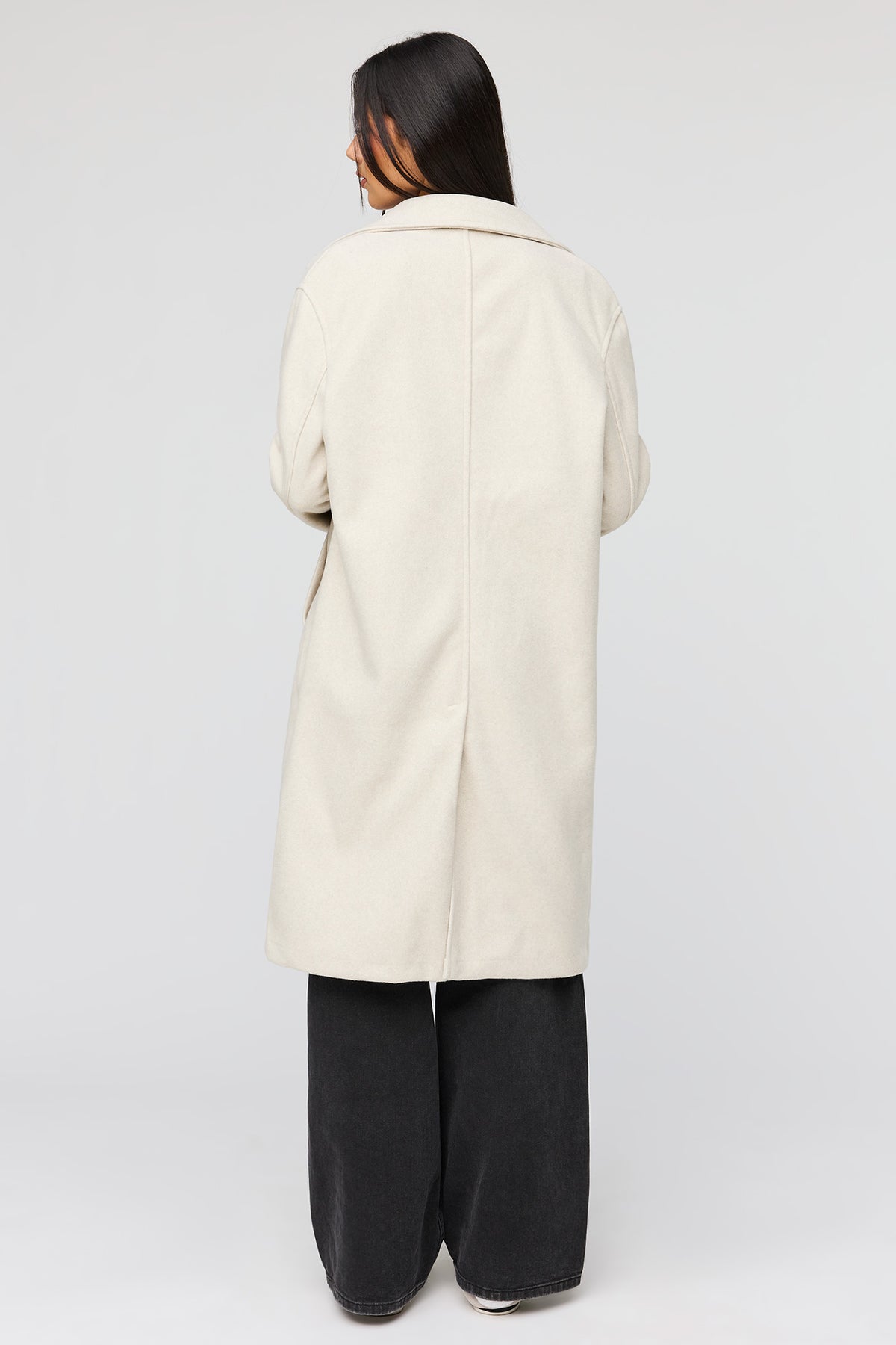 Alt View 3. Faux Wool Coat - Cream
