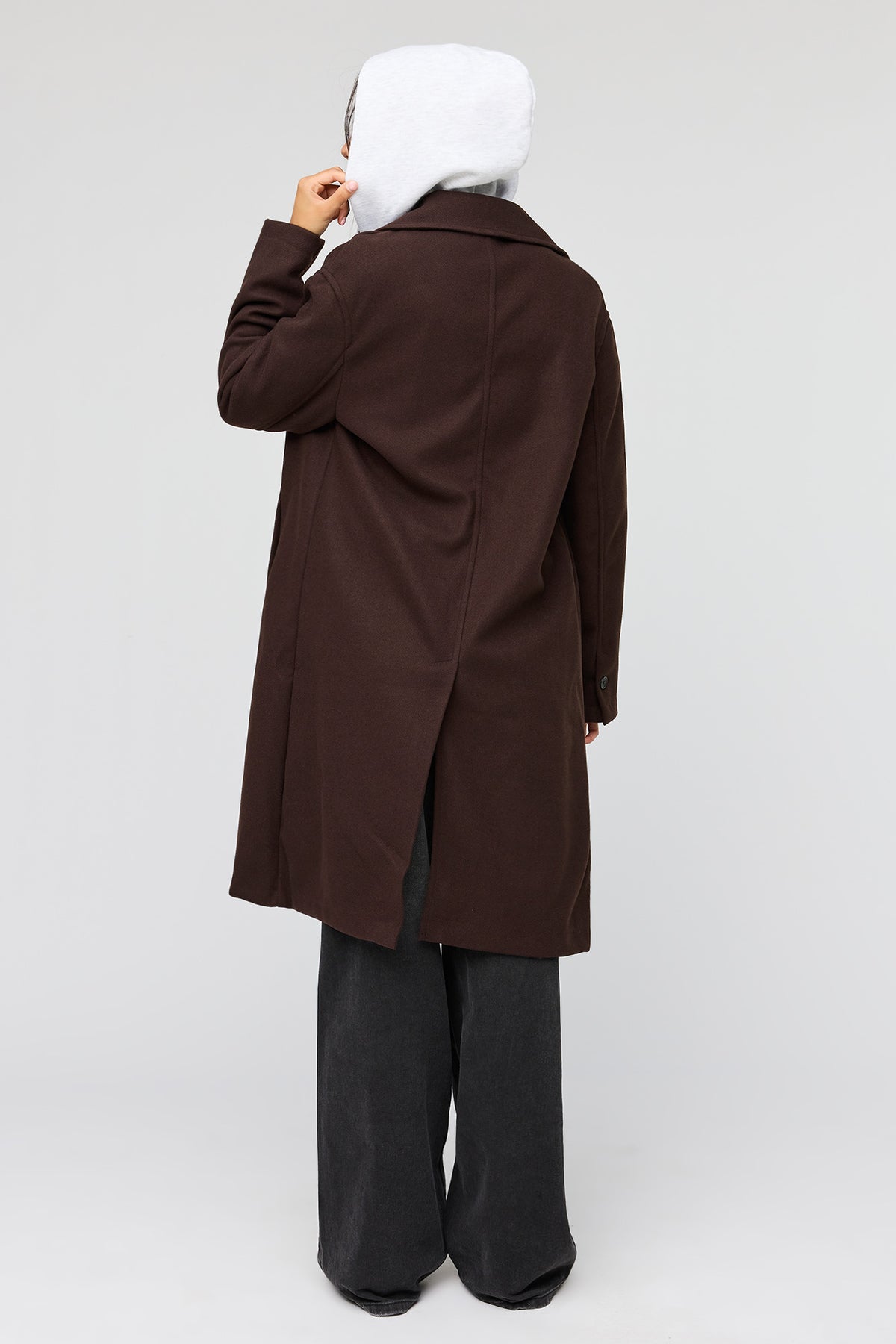 Alt View 3. Faux Wool Coat - Brown