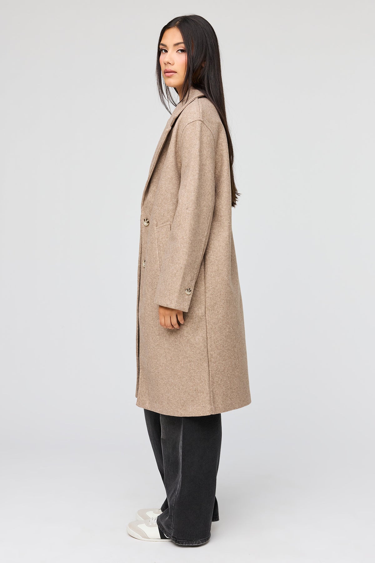 Alt View 2. Faux Wool Coat - Tan
