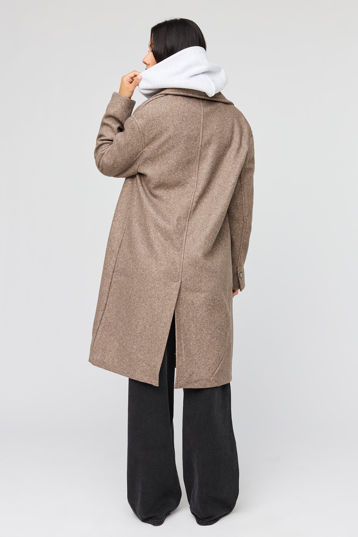 Alt View 3. Faux Wool Coat - Taupe