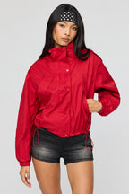 High Neck Hooded Bomber Jacket