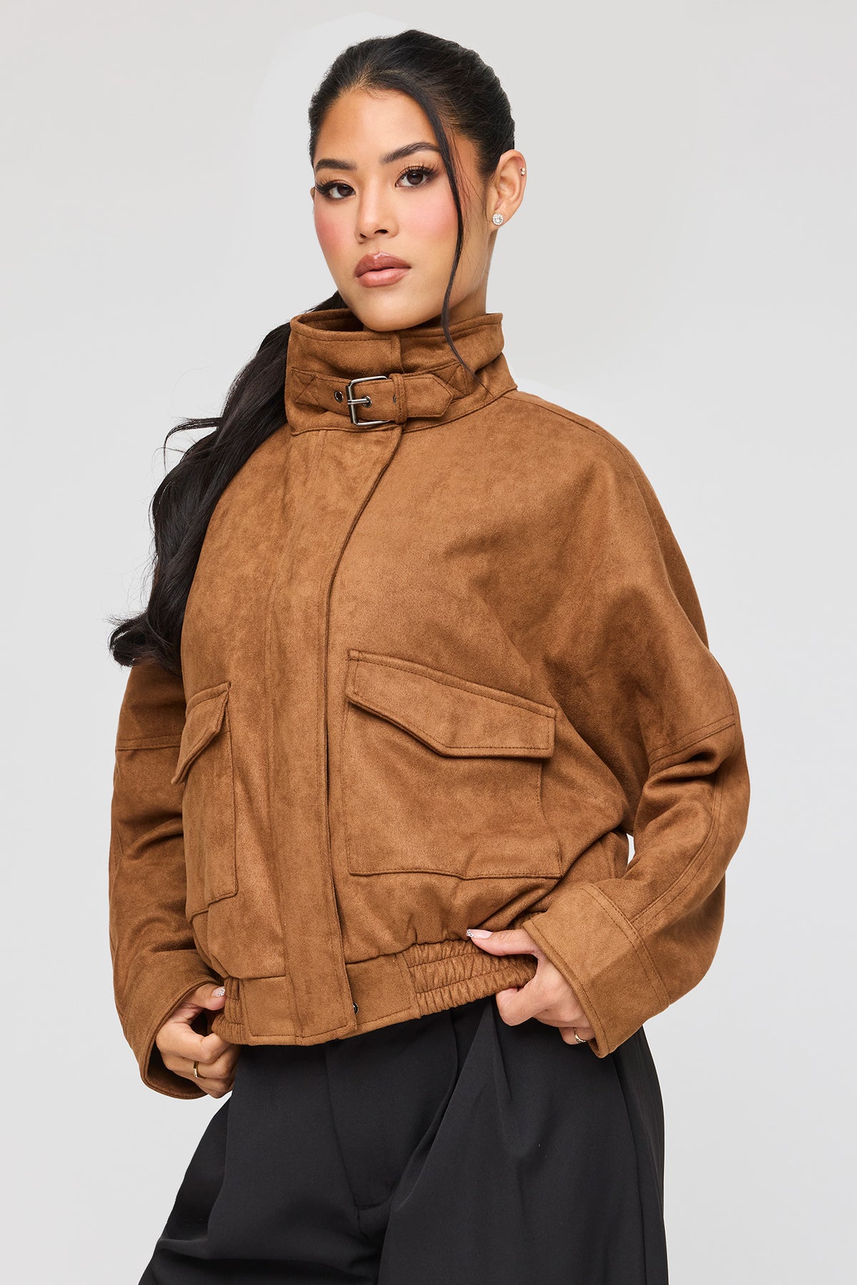 Blouson aviateur en similisuède